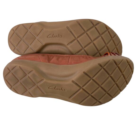 CLARKS Meadow Rae Knot-Trim Comfort Ballerina Flats Slip-On in Brown Leather 10W - Picture 11 of 13